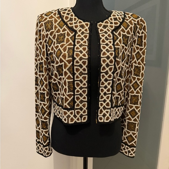 Black and Gold Animal Print Blazer & Suit Jacket - Picture 1 of 9